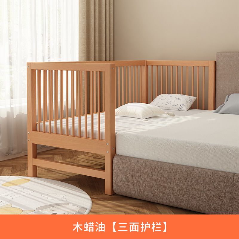 軒嘉家居定製實木牀兒童牀拼接大牀帶護欄加寬牀嬰兒寶寶牀邊小牀