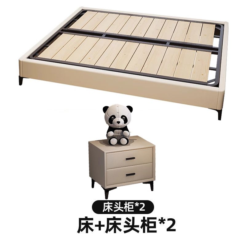 无床头钢木排骨架现代简约小户型家用主卧双人大床榻榻米床可定制