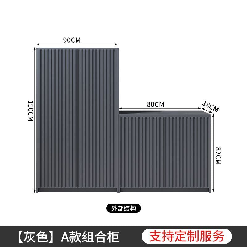 戶外鋁合金收納櫃門口鞋櫃庭院儲物櫃陽臺防水防曬雜物工具房定製【15天內發貨】