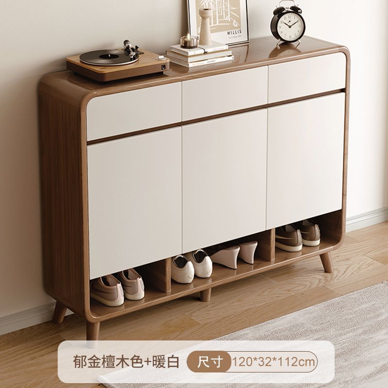 奶油風入戶鞋櫃家用門口進門玄關2025新款收納櫃一體靠牆白色鞋架