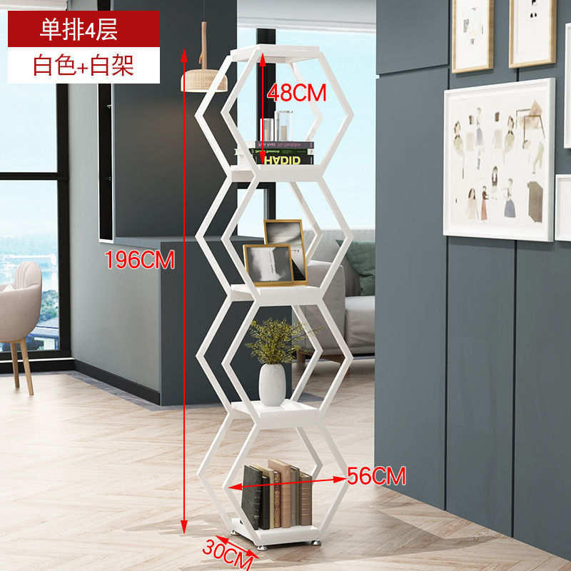 铁艺隔断置物架创意六边形组合架办公室屏风落地式多层书架博古架