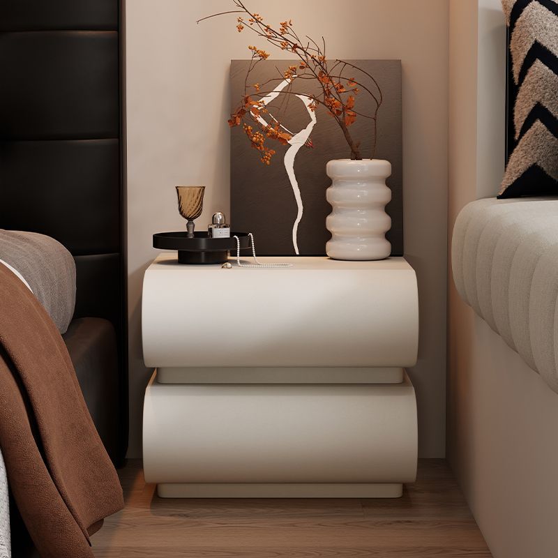 網紅奶油風全實木牀頭櫃臥室家用牀邊櫃2025新款意式牀頭櫃收納櫃