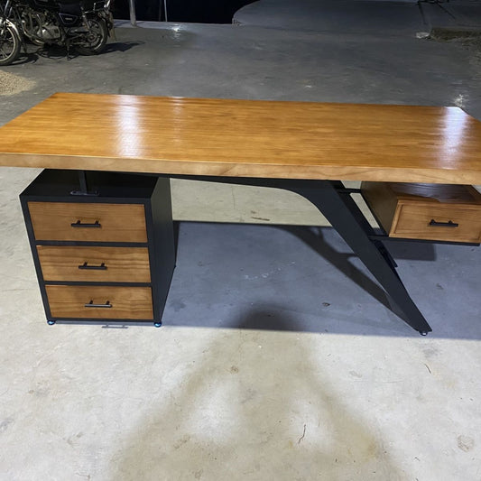 北歐電腦桌家用臺式電腦辦公桌簡約現代老闆桌總裁桌創意實木書桌