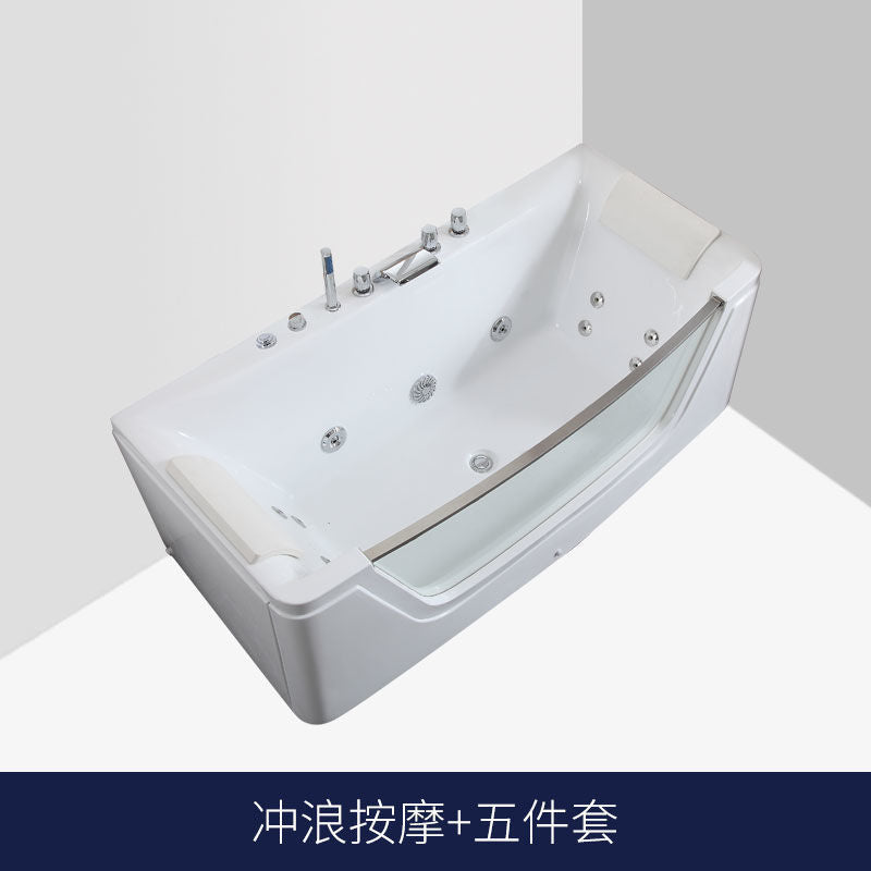 冲浪按摩家用成人小户型独立式亚克力浴缸盆恒温加热1.4米-1.8米