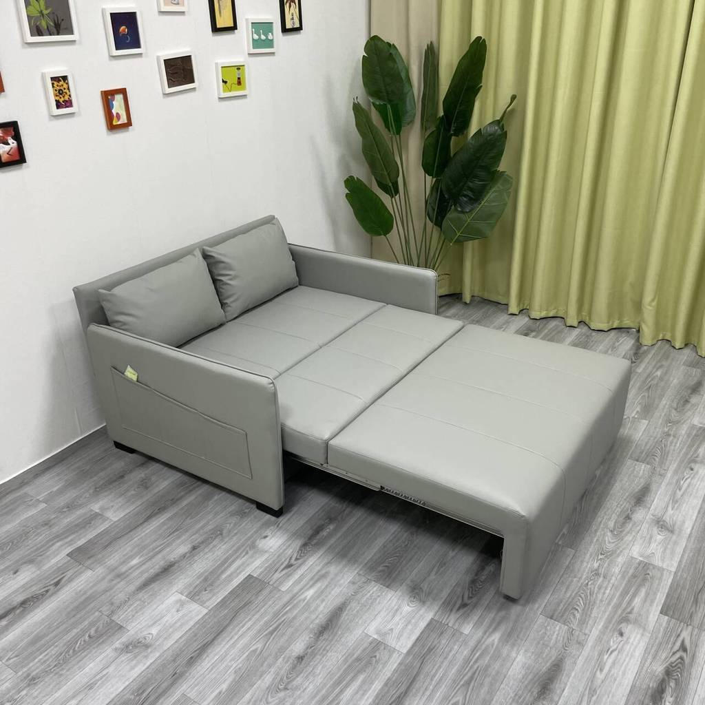 魯班01多功能摺疊沙發牀 小戶型 休閒 儲物皮藝沙發牀兩用