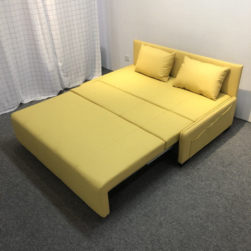 魯班01多功能摺疊沙發牀 小戶型 休閒 儲物皮藝沙發牀兩用