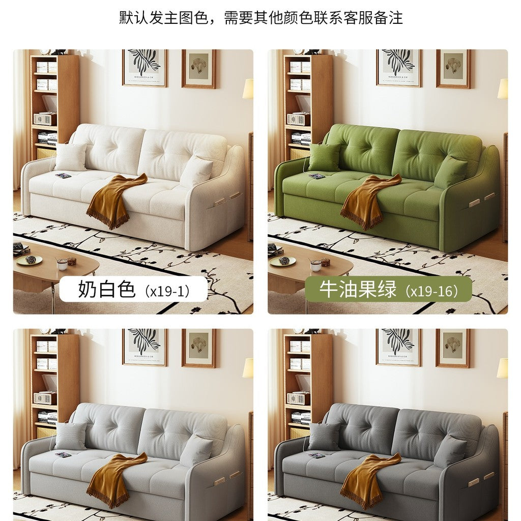 魯班01奶油風沙發牀摺疊兩用小戶型客廳2025新款現代簡約多功能伸縮拉牀