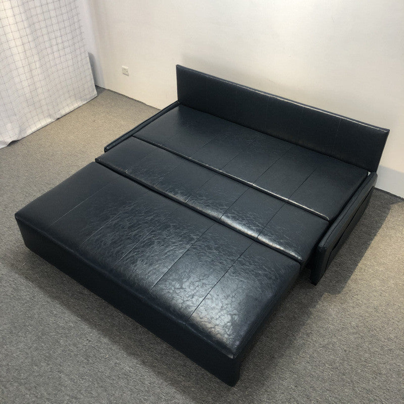 魯班01多功能摺疊沙發牀 小戶型 休閒 儲物皮藝沙發牀兩用