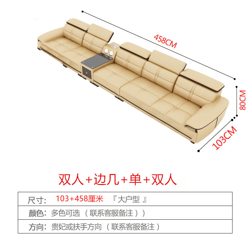 魯班02悅寶森真皮沙發頭層牛皮現代簡約皮藝貴妃轉角沙發客廳大戶型組合