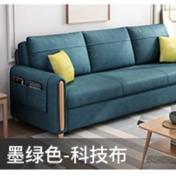 魯班01客廳多功能小戶型沙發牀伸縮儲物三人乳膠布藝沙發科技布沙發