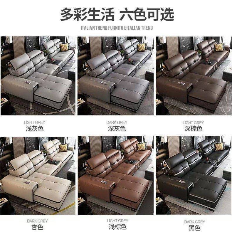 魯班02傢俱真皮沙發頭層牛皮簡約客廳簡約現代大氣沙發沙發皮藝組閤家用