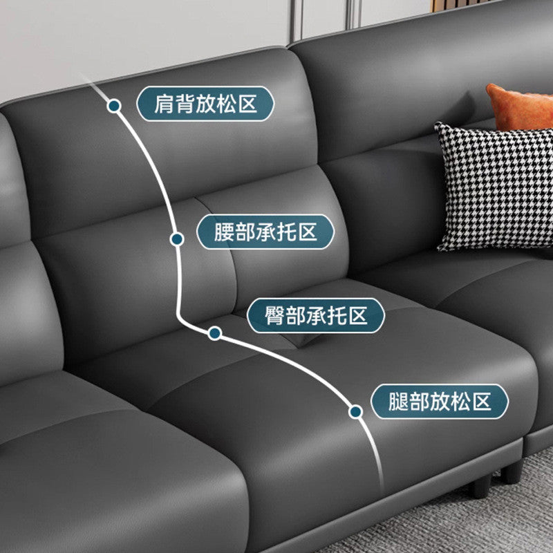 魯班02商務辦公室沙發茶几組合套裝簡約現代時尚會客接待室真皮沙發三位