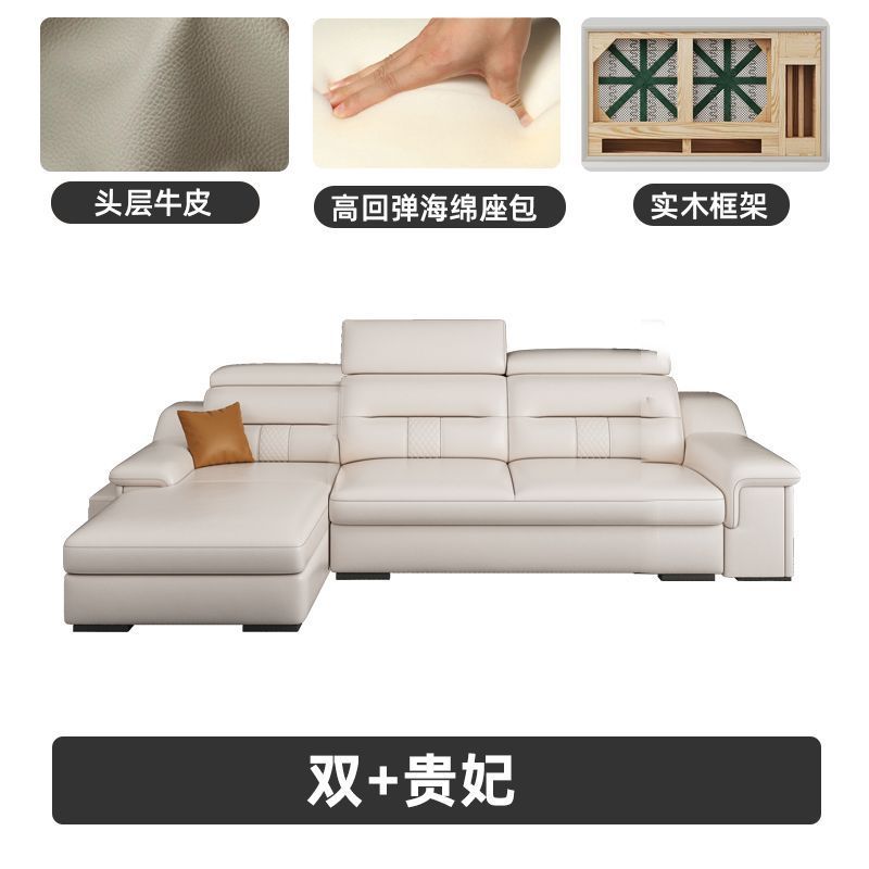 魯班02真皮沙發現代簡約客廳極簡皮藝頭層牛皮轉角大小戶型家用沙發