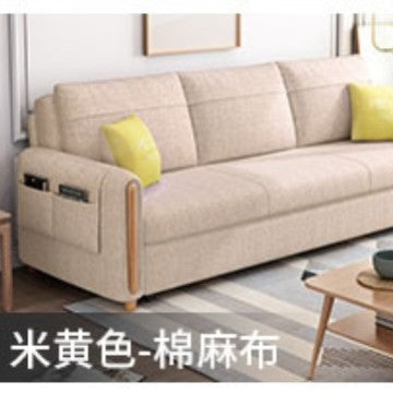 魯班01客廳多功能小戶型沙發牀伸縮儲物三人乳膠布藝沙發科技布沙發
