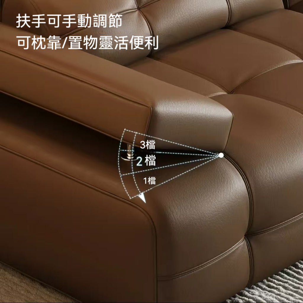 勞倫斯電動真皮可伸縮沙發意式極簡客廳小戶型零重力多功能沙發牀魯班工廠免費定製